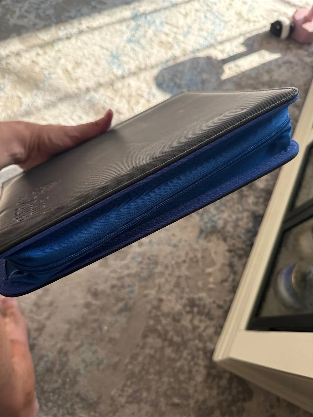 Black Tablet Folio Case with Blue Accent
